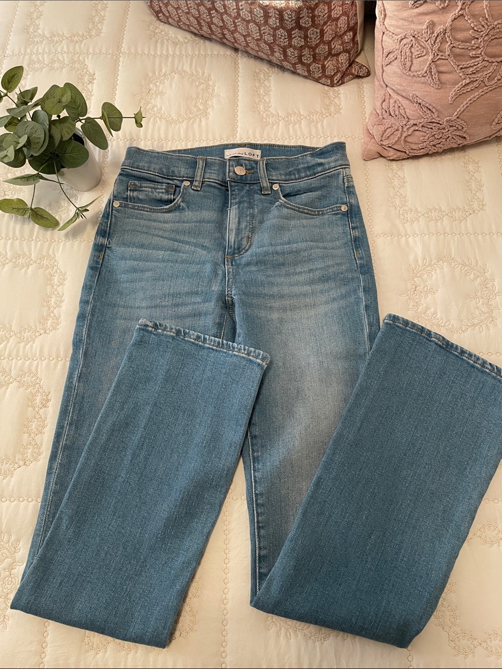 LOFT The Boot Light Blue Flare Jeans - Picture 4 of 7